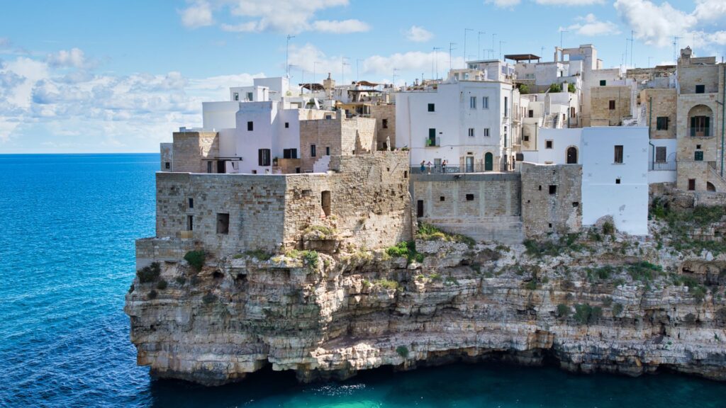 Scenic View Of Polignano A Mare, A Coastal Town Known For Its Food In Puglia