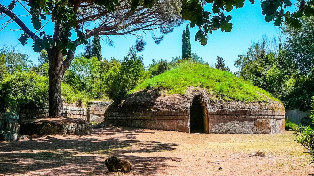 Ancient Etruscan Tombs In The Necropolis Of Cerveteri, Unesco Site In Lazio Near Tuscany